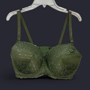 Green balconette bra